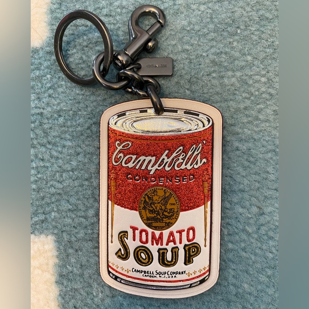 Coach x Andy Warhol Campbell's Tomato Soup keychain bag charm